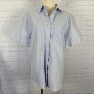 ⭐ 3/$15 Vintage Cabin Creek Large Light Blue Short Sleeve Button-Up Cotton Shirt